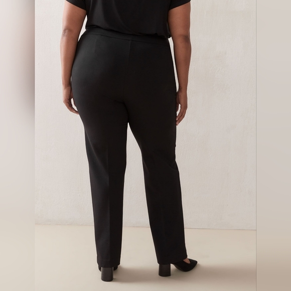 🌻NEW Women's Straight Leg Sculpting Black Plus Size Petite Length Pants - Picture 3 of 11